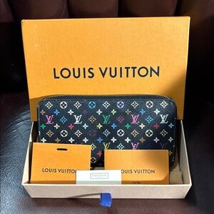 EUC Louis V Black Murakami Wallet Multicolor Monogram FULL Inclusion! SO GOOD